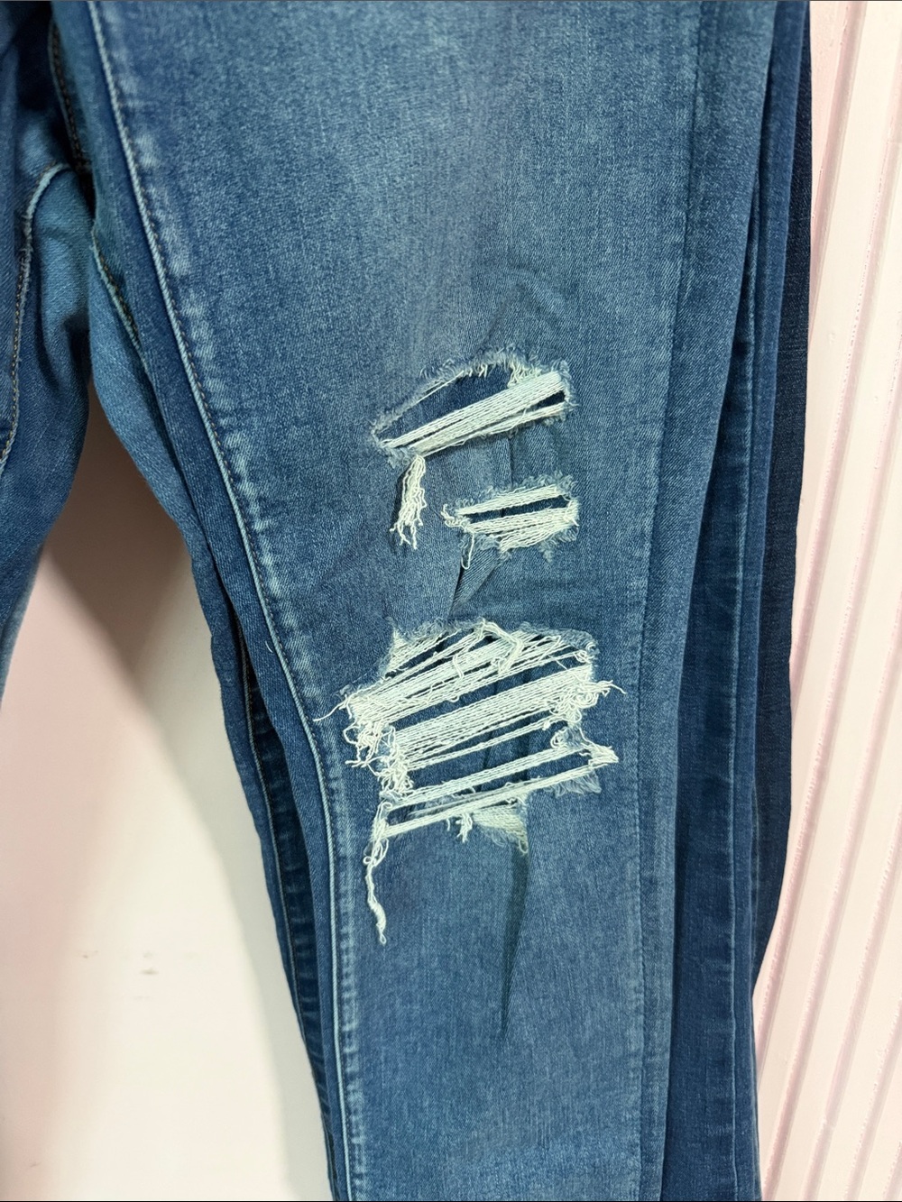 American Eagle Outfitters Blue Distressed Flare Jeans - Picture 3 of 11